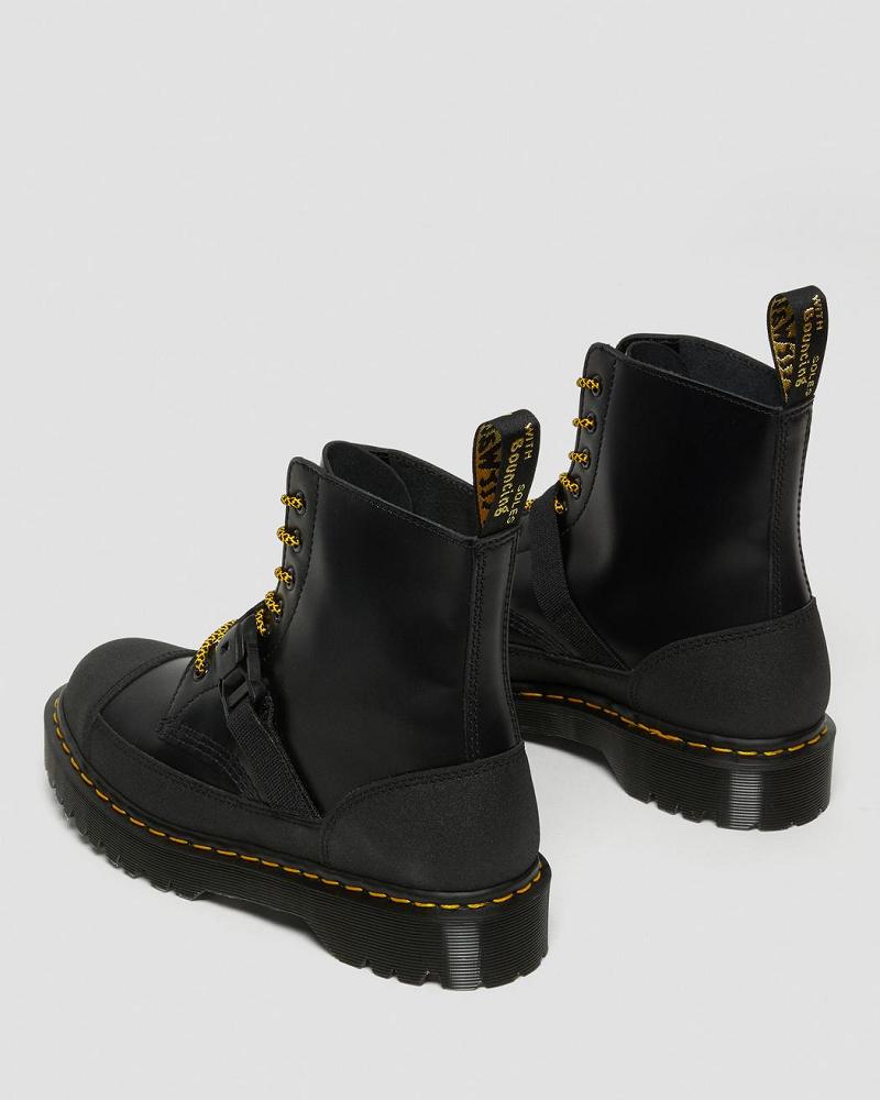 Dr Martens 1460 Bex Tech Made in England Læder Snørestøvler Dame Sort | DK 152JPQ